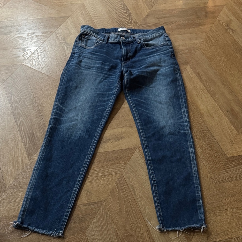 MOUSSY Vintage Denim Jeans Womens Blue Distressed Raw Hem Straight